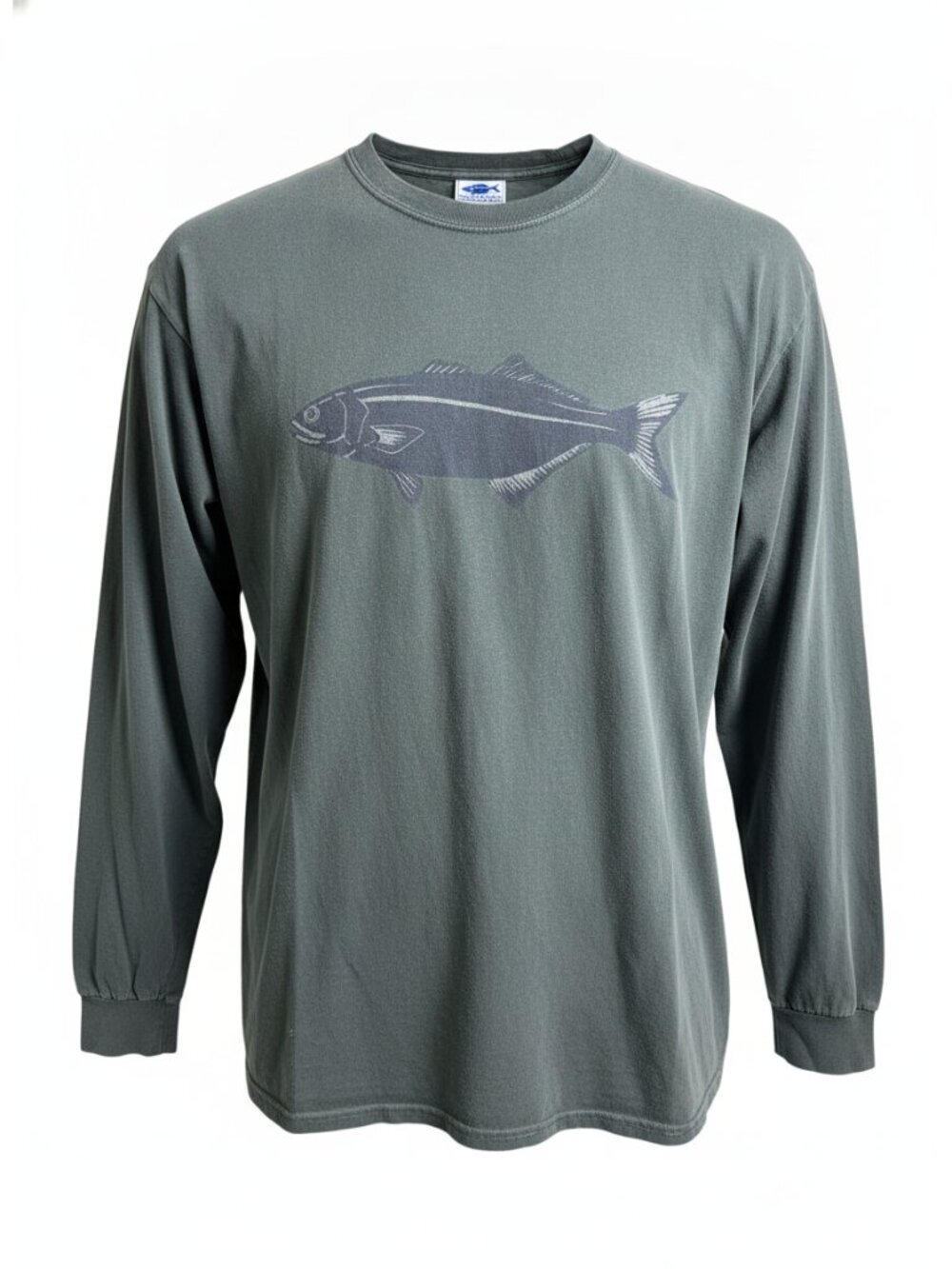 Menemsha Blues Fish Graphic Long Sleeve T-Shirt Sage Green Men's Size XL